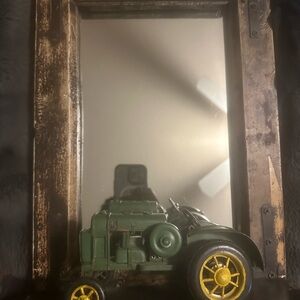 Vintage mirror with tractor